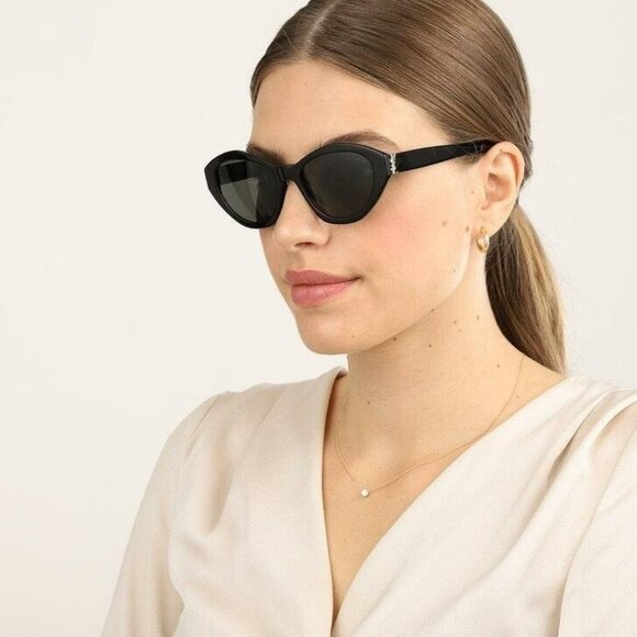 Saint Laurent SLM60 006 Women’s Sunglasses – Black / Grey Cat Eye